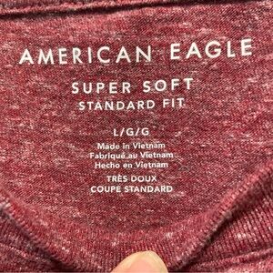Vintage American Eagle Super Soft Standard Fit‎ Cotton Long Sleeve Tee Maroon Lg